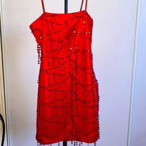 Red Sparkly Dress - the perfect New Years Eve outfit.